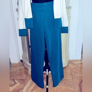 Women Teal Nike Microfleece Thermal PANTS straight legs Size S 4/6